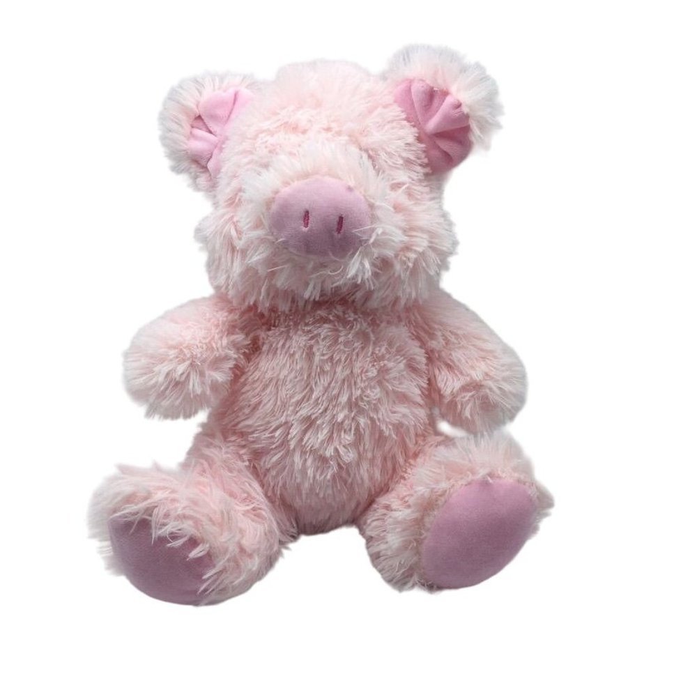 Kellytoy Pretty Pink Pig Fluffy‎ Plush Stuffed Animal Toy 8" x 11"